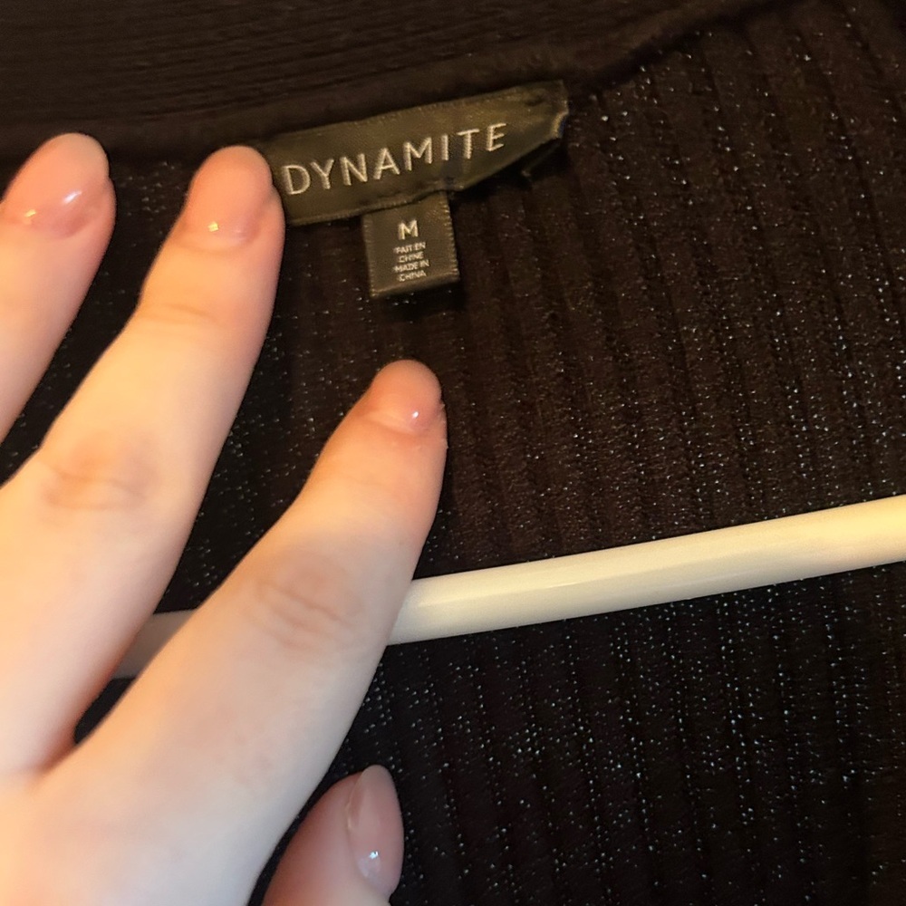 Dynamite Black Open Front Cardigan - Picture 2 of 6